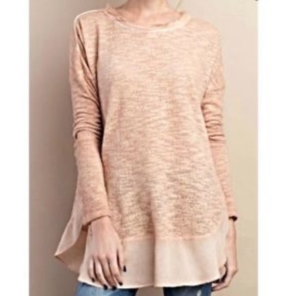 Deletta Sweaters - Anthropologie Deletta Blush Pink Lightweight Nubby Sweater
